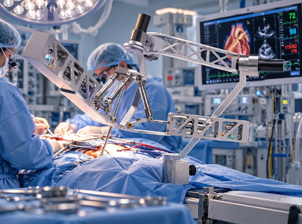 Cardiac surgical robot in an operating room