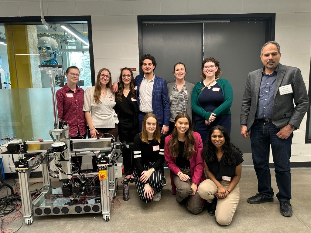 MEDS capstone team with the robotic gantry