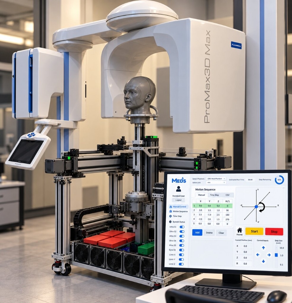 MEDS robotic gantry with Planmeca ProMax 3D Max and control software