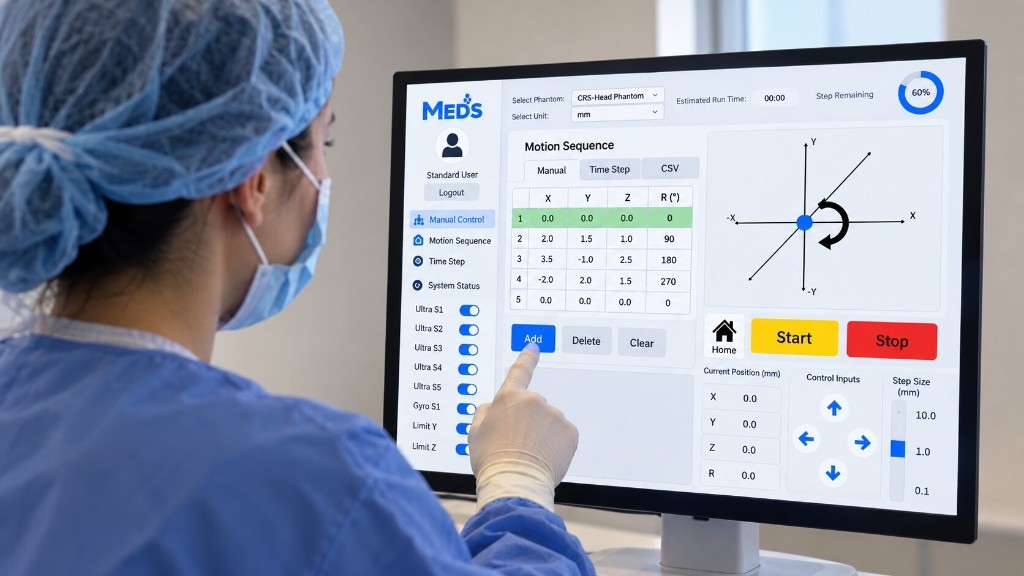 Clinician using the MEDS motion-sequence control interface